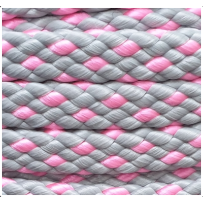 PPM touw  8 mm zilvergrijs/roze ruit